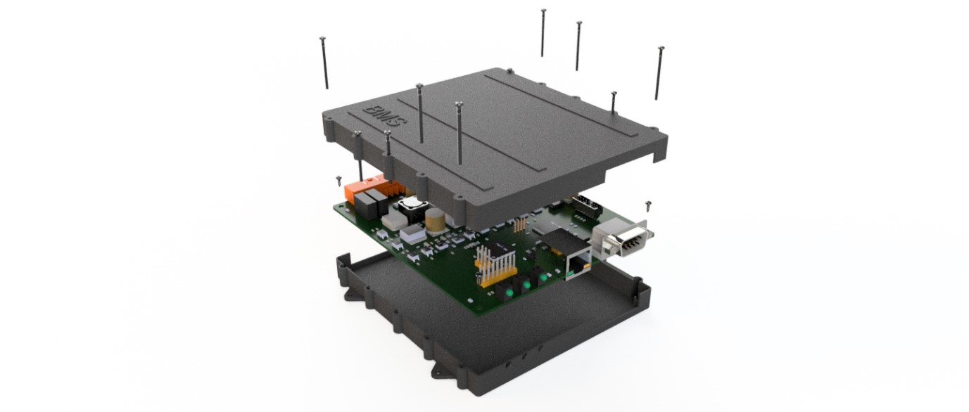 An exploded internal view of a modular battery.